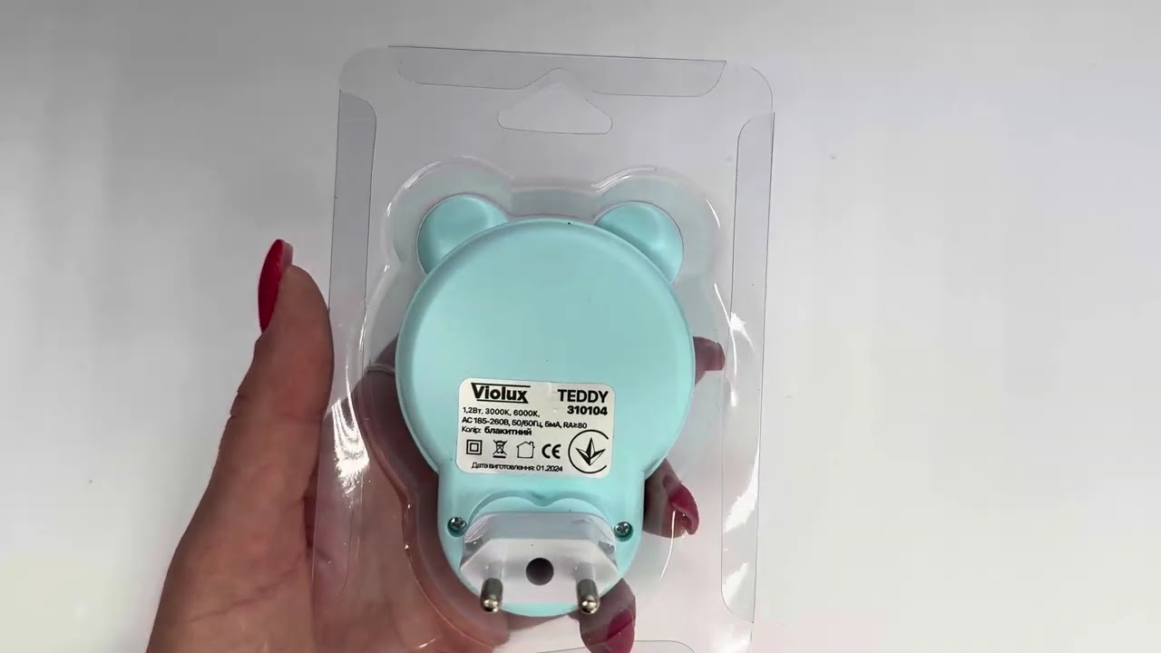 Ночник LED TEDDY 1,2W с голубой кнопкой VIOLUX 310104