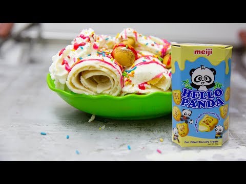 How To Make MEIJI Hello PANDA Chocolate & matcha ice cream rolls, 2018