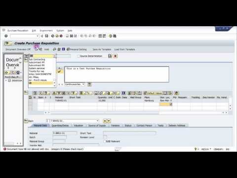 How to create a Purchase Requisition  in SAP -  SAP MM Basic Video