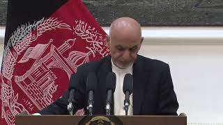 سخنرانی رئیس جمهور غنی در کنفرانس خبری در مورد صلح و آتش بس