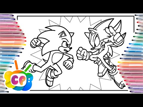 Sonic vs Shadow Coloring Pages / Sonic 3 Predictions/ How to draw Sonic vs Shadow