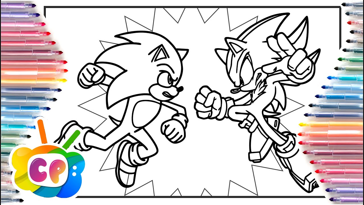 Sonic vs Shadow Coloring Pages / Sonic 3 Predictions/ How to draw Sonic vs Shadow