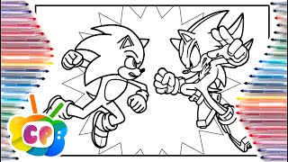 Sonic vs Shadow Coloring Pages / Sonic 3 Predictions/ How to draw Sonic vs Shadow