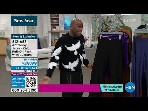 Antthony Jersey Knit PullOn Pant with Buttons