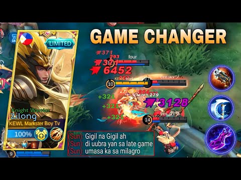 ZILONG "THE GAME CHANGER KING" (one shot) 1 VS 4 IS NOT ENOUGH!! | ZILONG BEST BUILD AND EMBLEM SET🔥