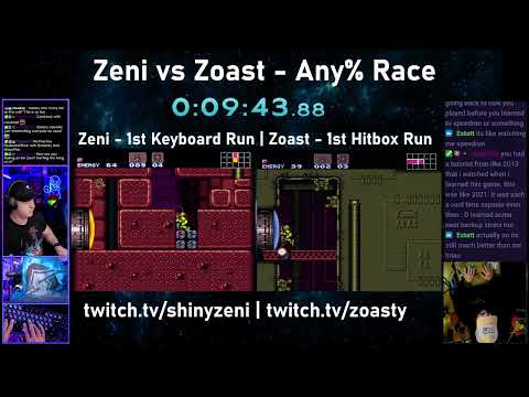 Super Metroid Race - Zeni vs Zoast - First Keyboard/Hitbox Runs