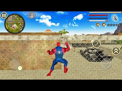 Spider Rope Hero Vice Town #3 Fun at Military Base - Android Gameplay