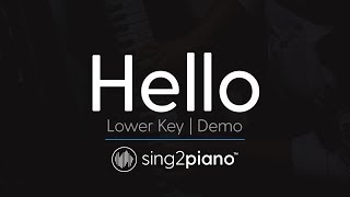 Hello (Lower Key - Piano karaoke demo) ADELE
