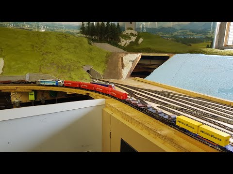 Reise in die Schweiz..20.8.2023.Tag 9.die Modellbahnanlage von BLS..Trainspotting XXL.Highlights.