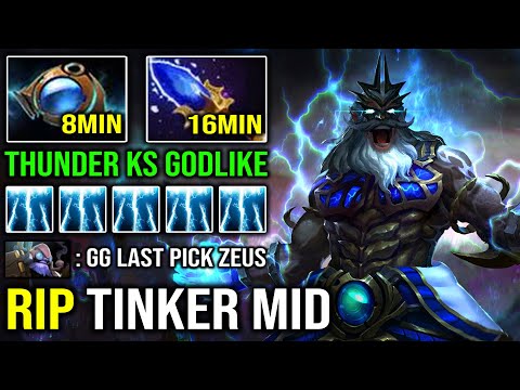If the Enemy Had Tinker Just Pick Zeus For EZ MMR | 100% Max Cast Range Nonstop KS Thunder DotA 2