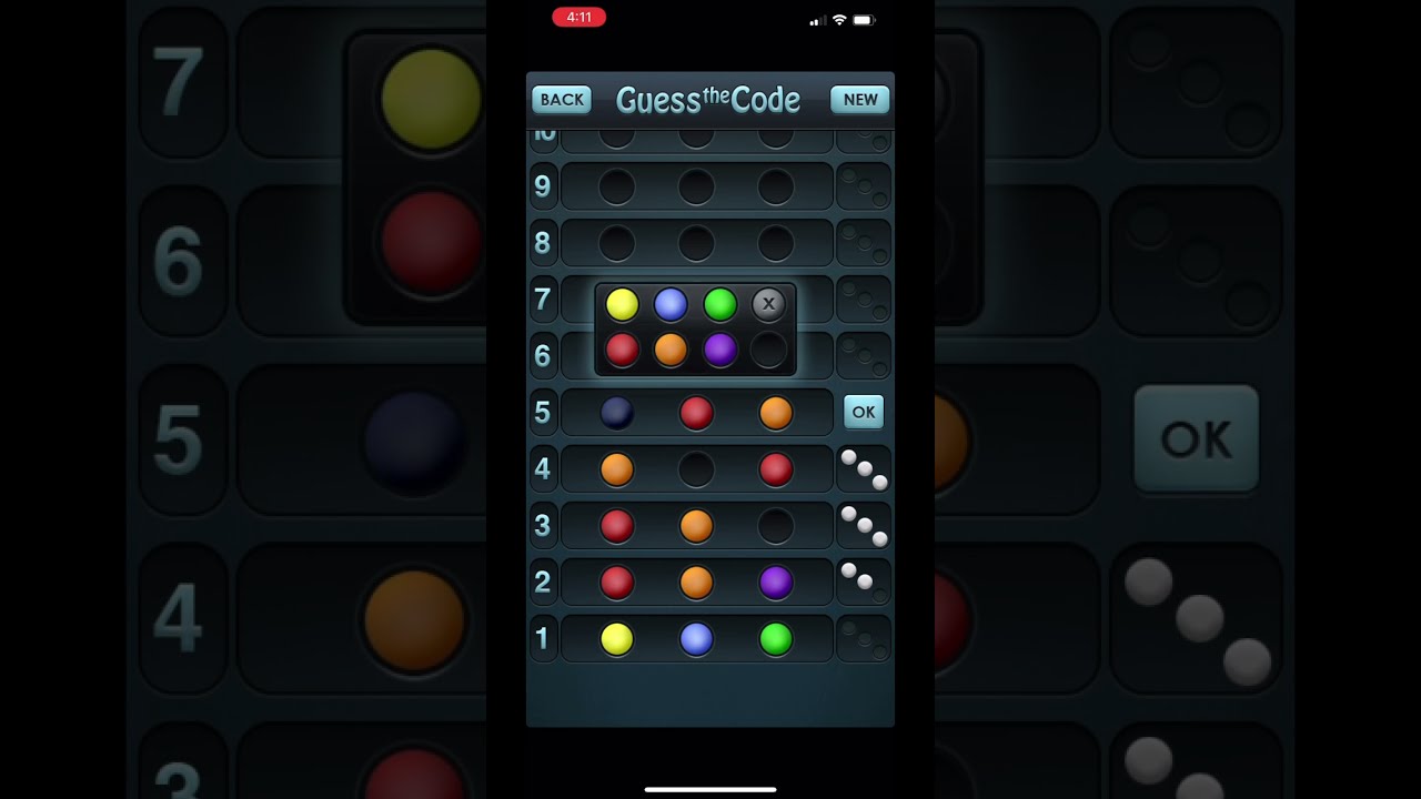 Guess The Code Game (Mastermind Game) #shorts