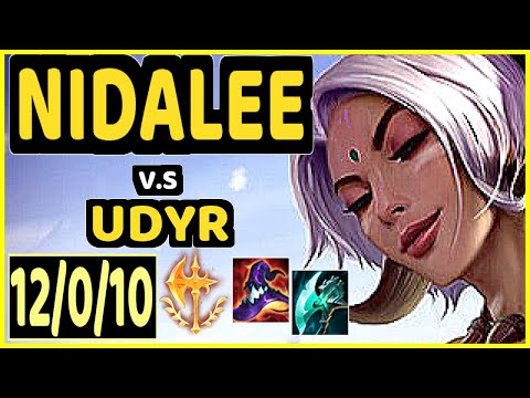 NIDALEE vs UDYR - 12/0/10 KDA JUNGLE GAMEPLAY - KR Ranked GRANDMASTER