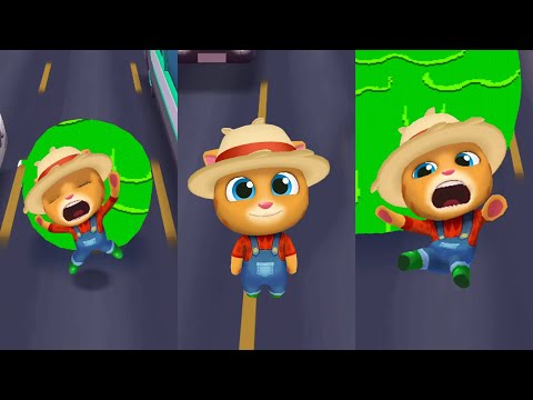 TALKING TOM GOLD RUN 2021 - FARMER GINGER CRUSHED BY SLIME BALLS FUNNY GAMEPLAY
