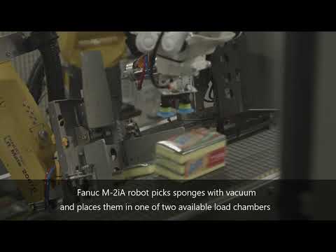 Combi Ergobot Robotic Case Packer: MultiPurpose Scrub Sponges