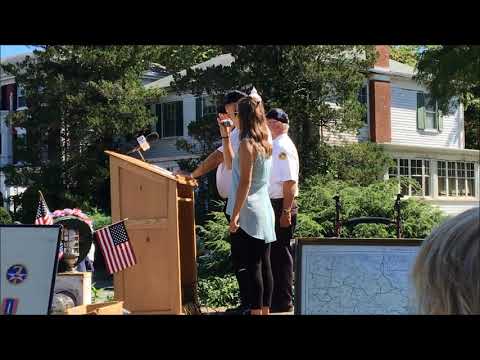 Michaela Gordon sings the National Anthem
