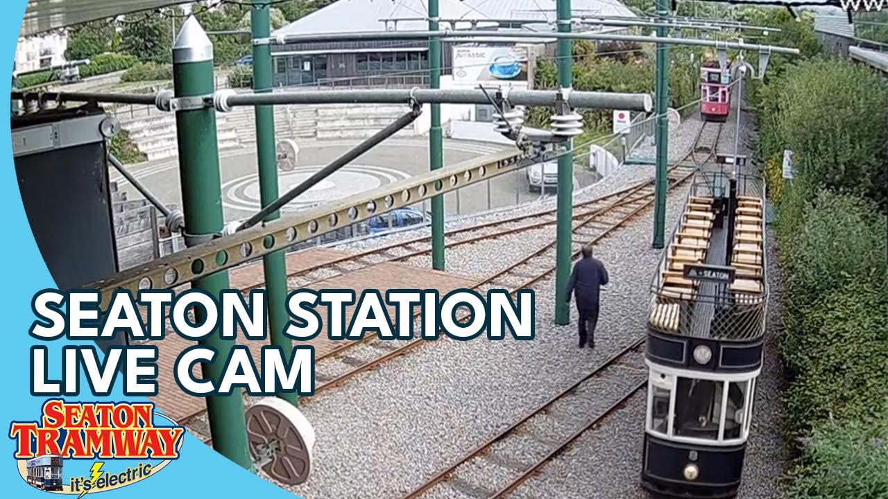 Live webcam view of Seaton Tramway Station Trams