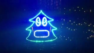 Christmas 2015 Light Show; Angels We Have Heard On High Singing Christmas Tree