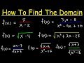 How To Find The Domain of a Function - Radicals, Fractions & Square Roots - Interval Notation