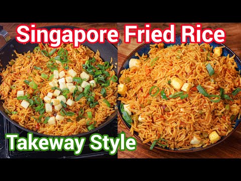 Street Style Singapore Fried Rice – Restaurant Taste at Home |  Desi Chinese Favorite Takeaway Style