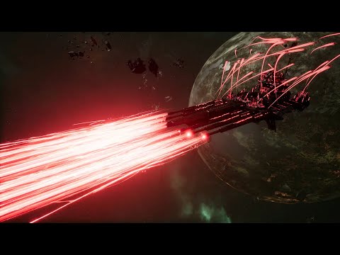 Skalgrim Mod 2021: Planet Killer - Black Legion vs Asuryani - Battlefleet Gothic Armada 2