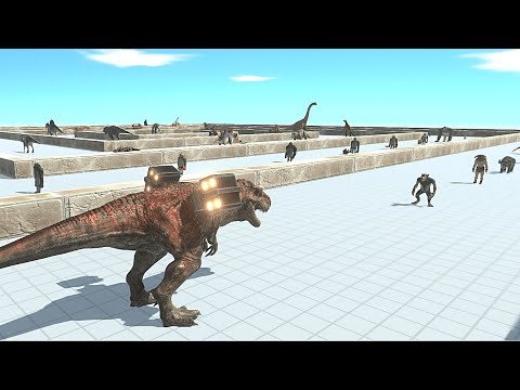 New Update ROCKET LAUNCHER T-REX DEATH RUN - Animal Revolt Battle Simulator