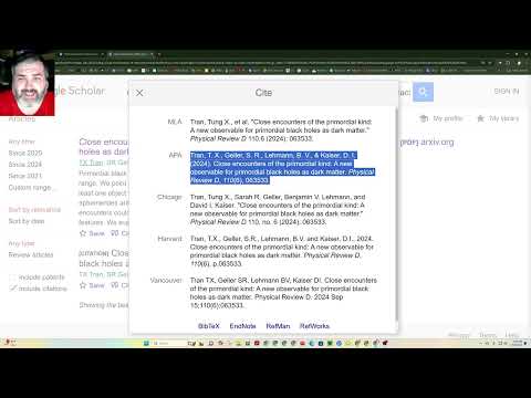 GO Astronomy Citations - Using Google Scholar for APA citations