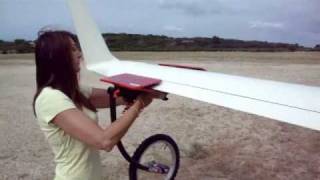 preview picture of video 'sailplane wing wheel.wmv    neu flachenrad'