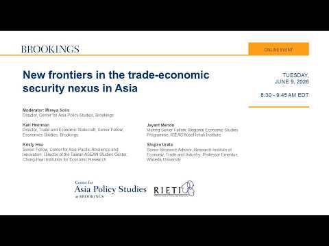 Video thumbnail: New frontiers in the trade-economic security nexus in Asia