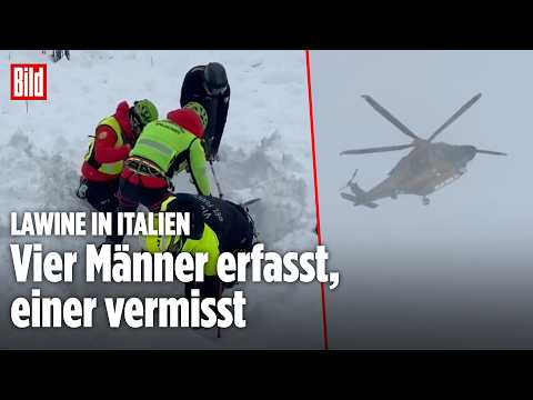 Lawine in Italien: Vier Männer erfasst, einer im Bergsee vermisst