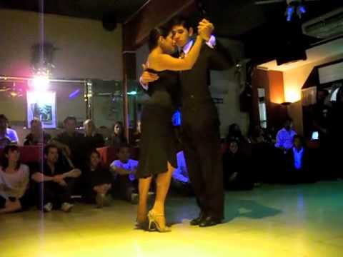  Maria Ines Bogado  and  Sebastian Jimenez  are  dancing  to  the  tango  "  Percal  "