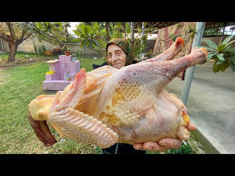 GRANDMA COOKING HUGE TURKEY | VILLAGE LIFE AZERBAIJAN
