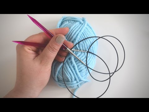 In Runden stricken mit einer Rundstricknadel