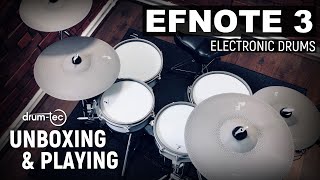 Video thumbnail for EFNOTE 3 electronic drums Unboxing & Playing by drum-tec by drumtecTV