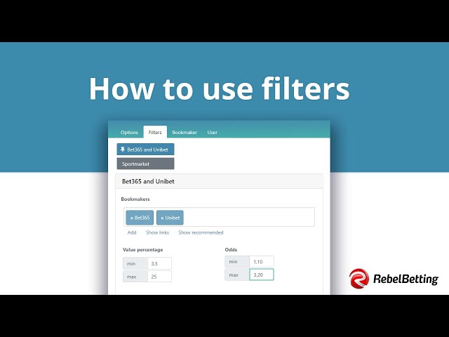 How to use value betting filters