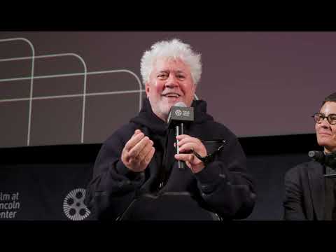 Thumbnail of the video: Pedro Almodóvar, Julianne Moore, Tilda Swinton, and John Turturro on The Room Next Door