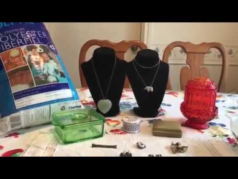 Garage Sale Thrift Store Finds Video #145 Sterling Jewelry Pyrex Fairy Lamp & More