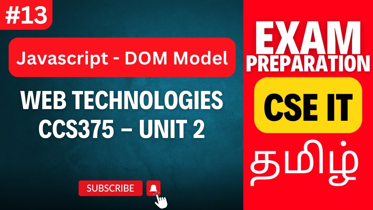 Introduction to JavaScript and DOM Model: Unit 2 CSS375 Web Technologies Exam Prep