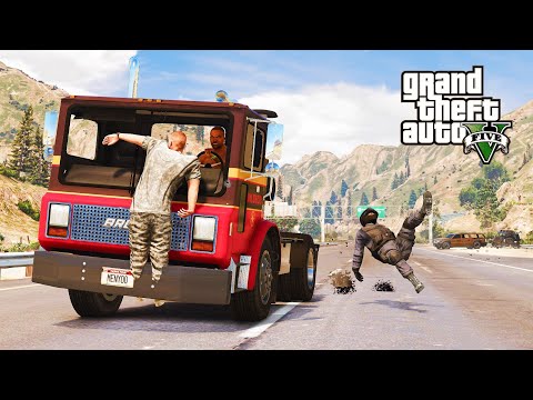 GTA 5 HEAVY BRUTE MASTER TRUCK HIGH SPEED CRASHES  - IMPACT COMPILATION - DESTRUCTION