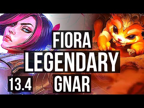 FIORA vs GNAR (TOP) | 2.3M mastery, 1600+ games, 9/1/2, Legendary | KR Master | 13.4