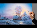 Satisfying ART Winter Sunset Easy Painting For Beginners Music Kreativität Kunst Malerei