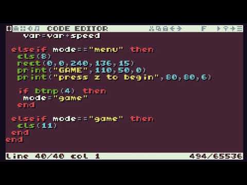TIC-80 ShowCase #55 - Menu Loading Pattern example