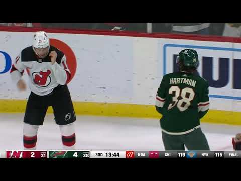 NHL No Fight - Devils @ Wild - Johnsson vs Hartman - 02/12/2021
