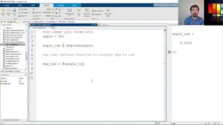 Anonymous function Example in MATLAB | Convert Angle from Degree to Radian User-defined Function