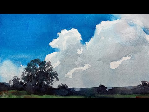 Watercolor painting of clouds #1