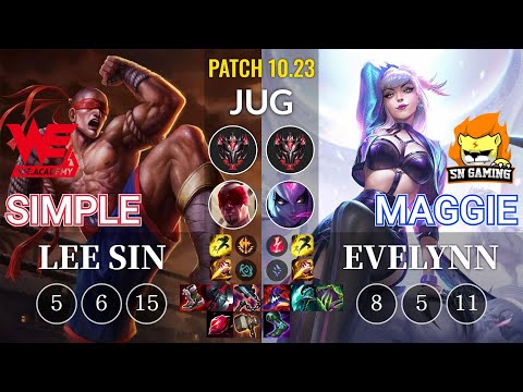 WEA Simple Lee Sin vs SN Maggie Evelynn Jungle - KR Patch 10.23