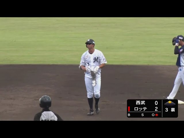 【ファーム】マリーンズ・福田 先制のタイムリー2ベースヒットを放つ!! 2020/7/22 M-L(ファーム)