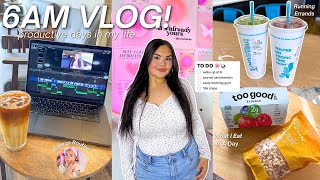 6AM PRODUCTIVE DAYS IN MY LIFE | what i eat in a day, makeup routine, errands & staying motivated!