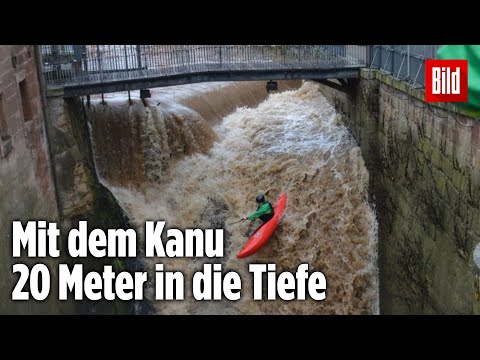 20 METER in die Tiefe! Brüder fahren mit Kanu durch einen WASSERFALL