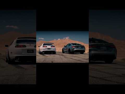 Toyota Supra mk4💥(Tuning 2JZ) vs(Stock) BMW M4 xDrive competition😈 #car #supra #dragrace #bmw #mk4