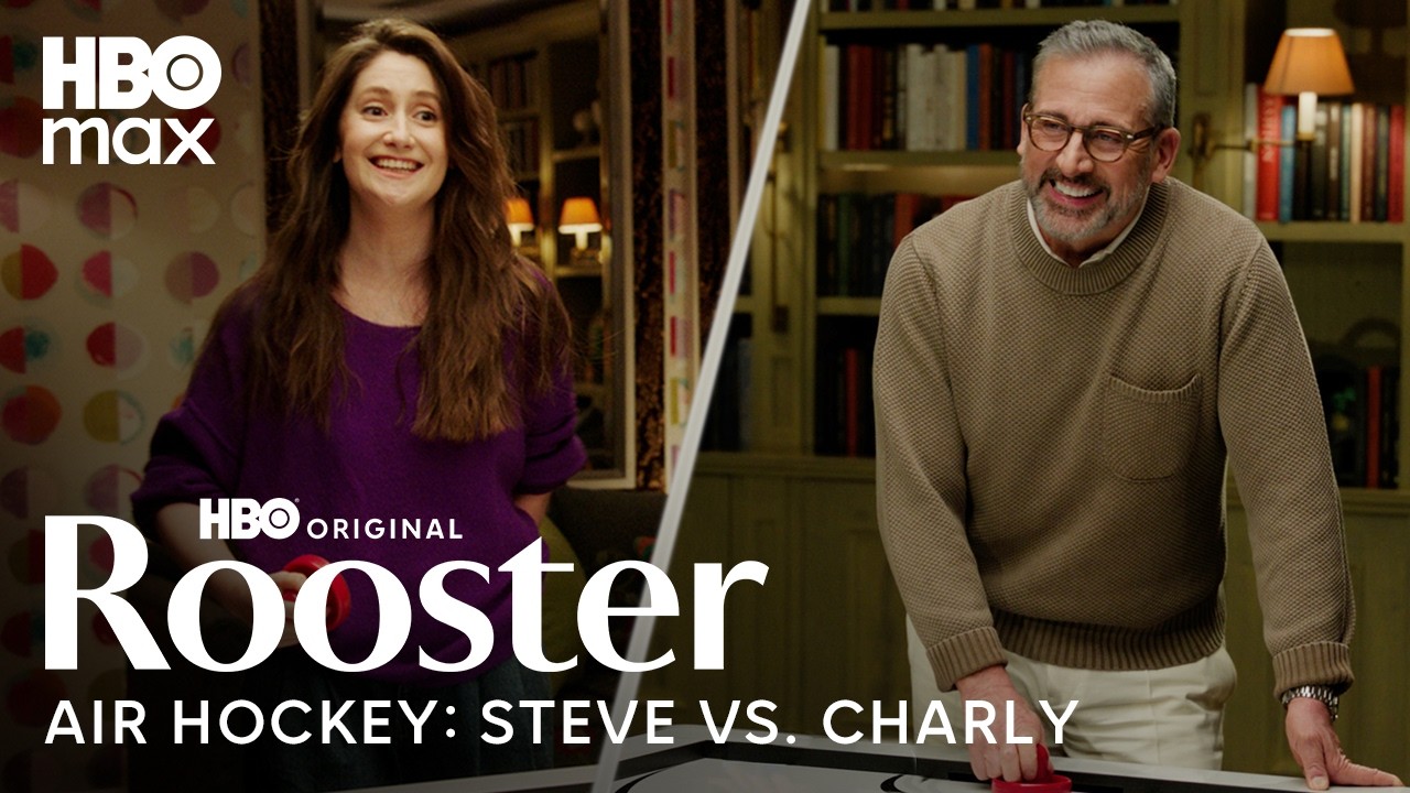 Steve Carell & Charly Clive Compete in Air Hockey | Rooster | HBO Max